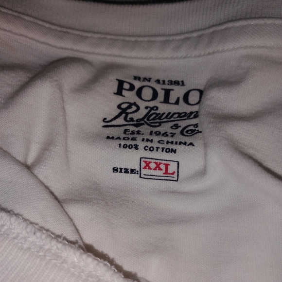 🤍 NWOT Mens Polo Ralph Lauren Long Sleeved White Top Size XXL Fall Autumn Fall - Picture 2 of 3